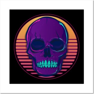 Skull Madness Synthwave Retrowave Aesthetics Posters and Art